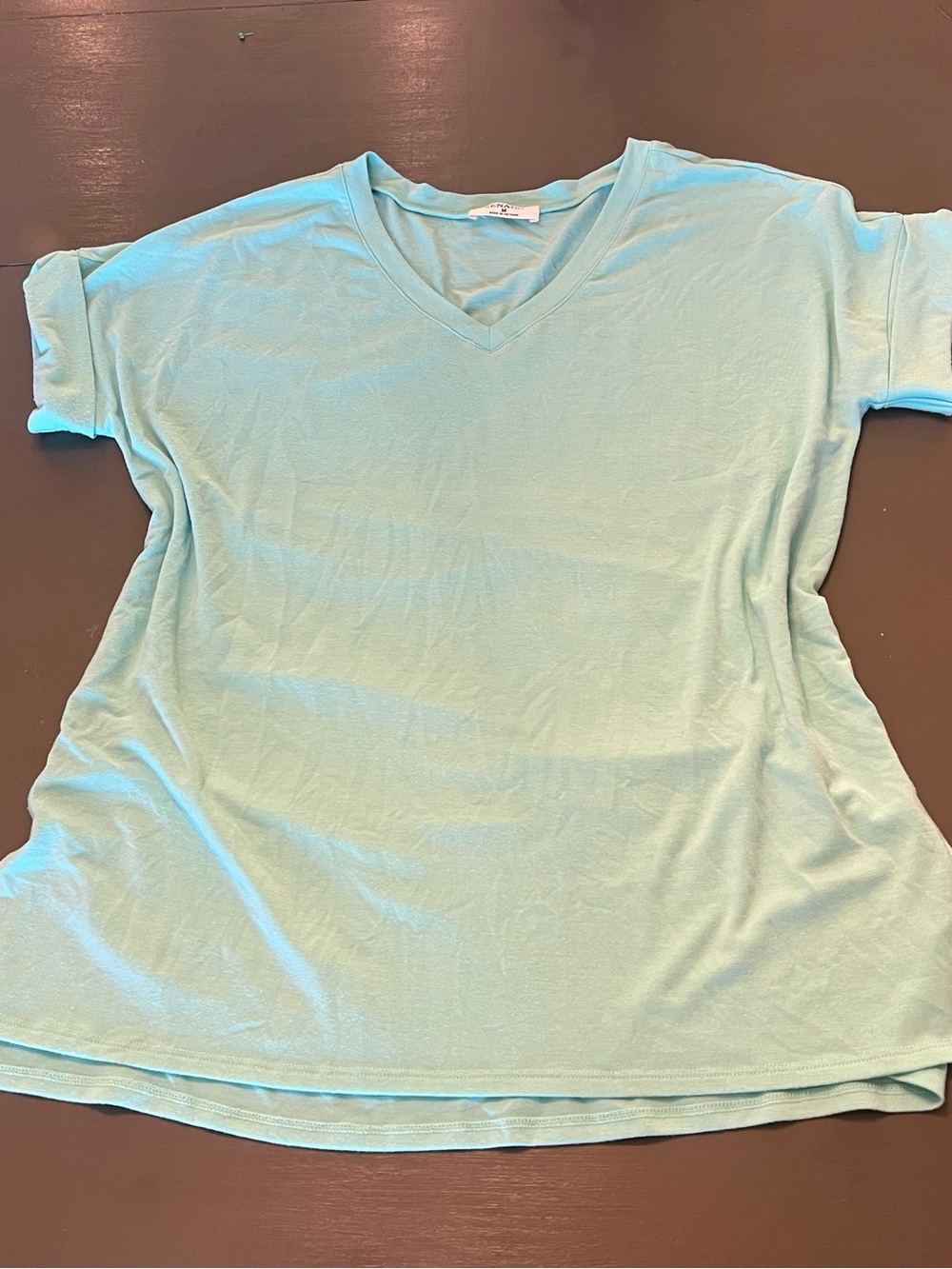 Light Green V-Neck Women's Top